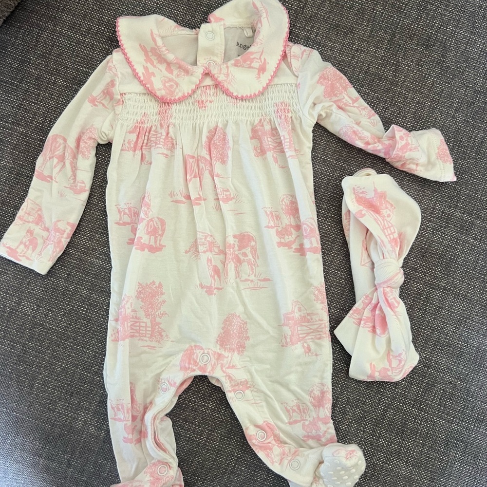 Angel Dear Onesie and Bow NB